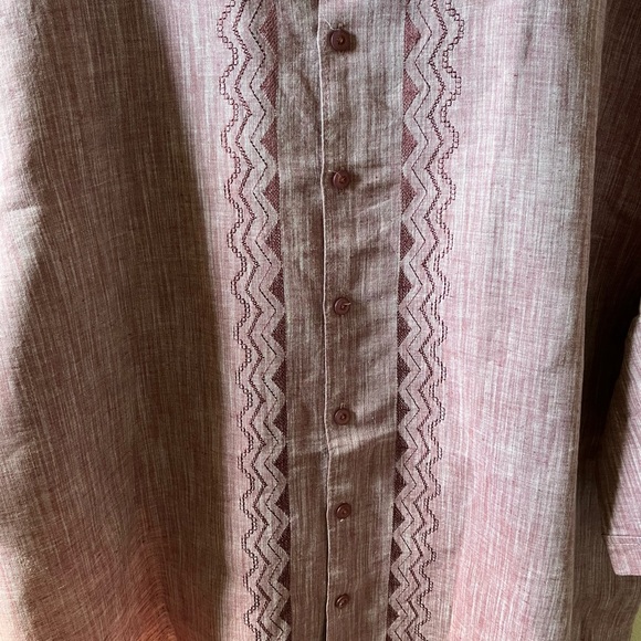 Cubavera Men’s Guayabera Shirt | 2XLT | Red/Burgundy | Short Sleeve | Like New - Picture 5 of 6